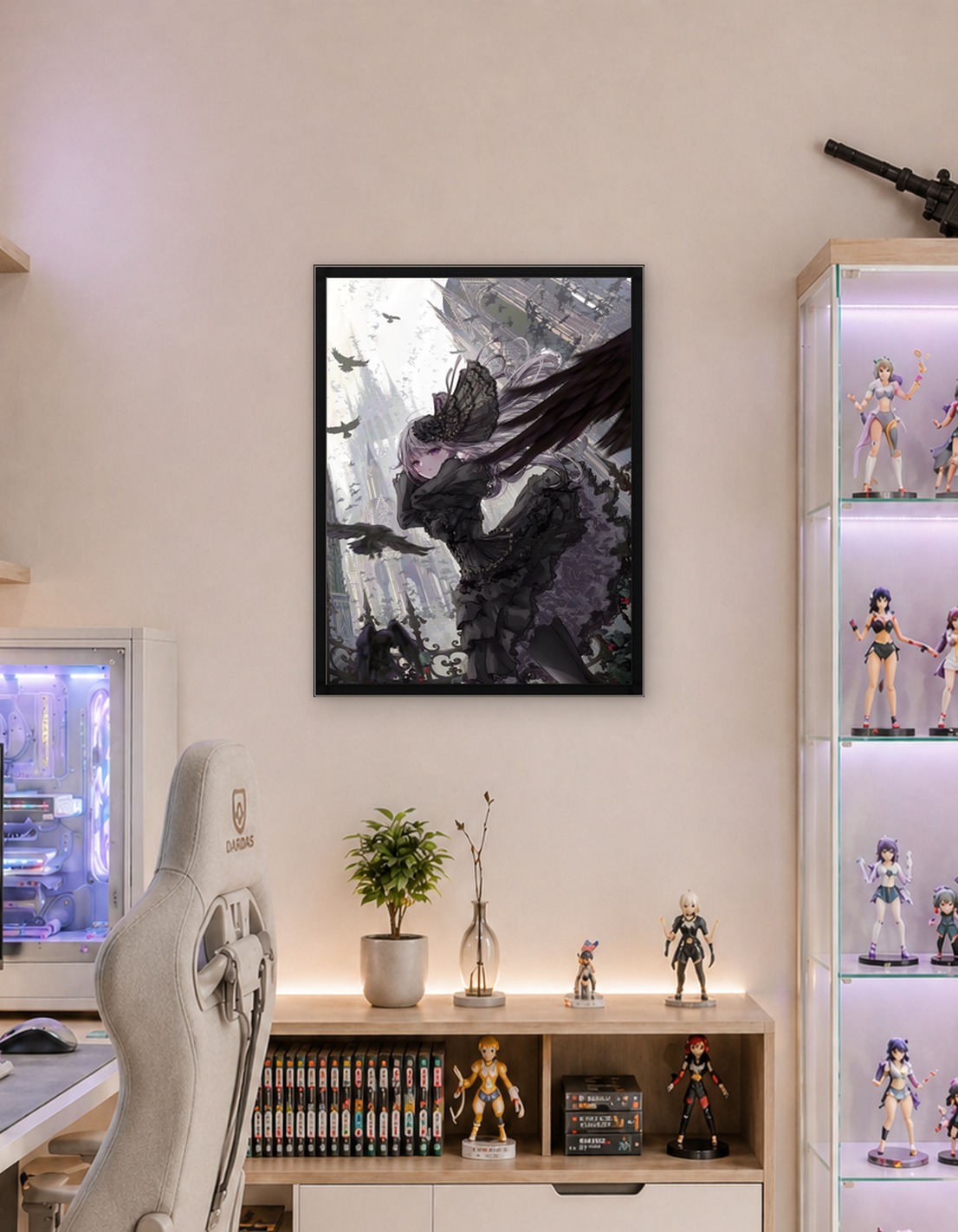 Gothic Anime Girl with Ravens