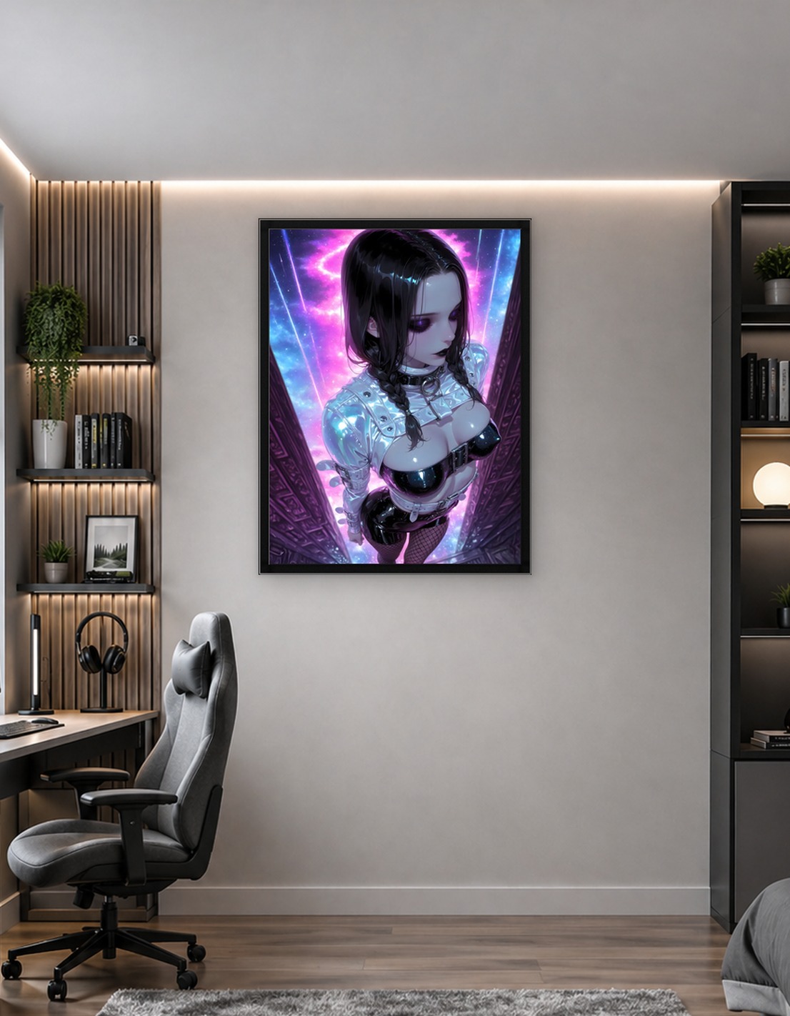Gothic Girl in Cyberpunk Fashion