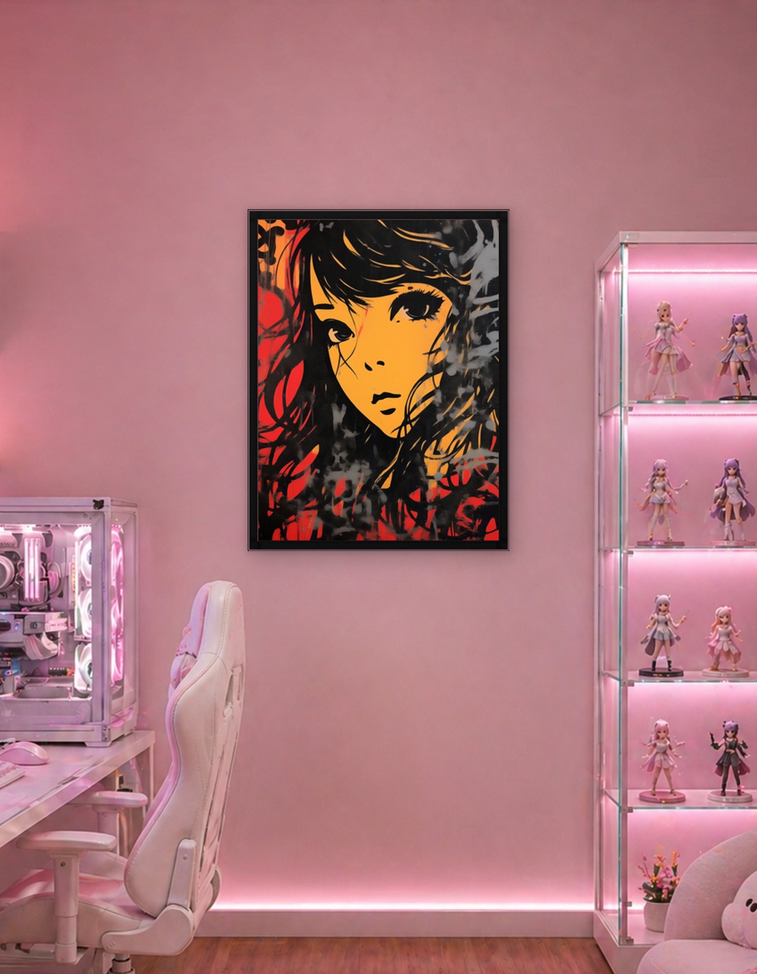 Graffiti Art of a Young Anime Woman