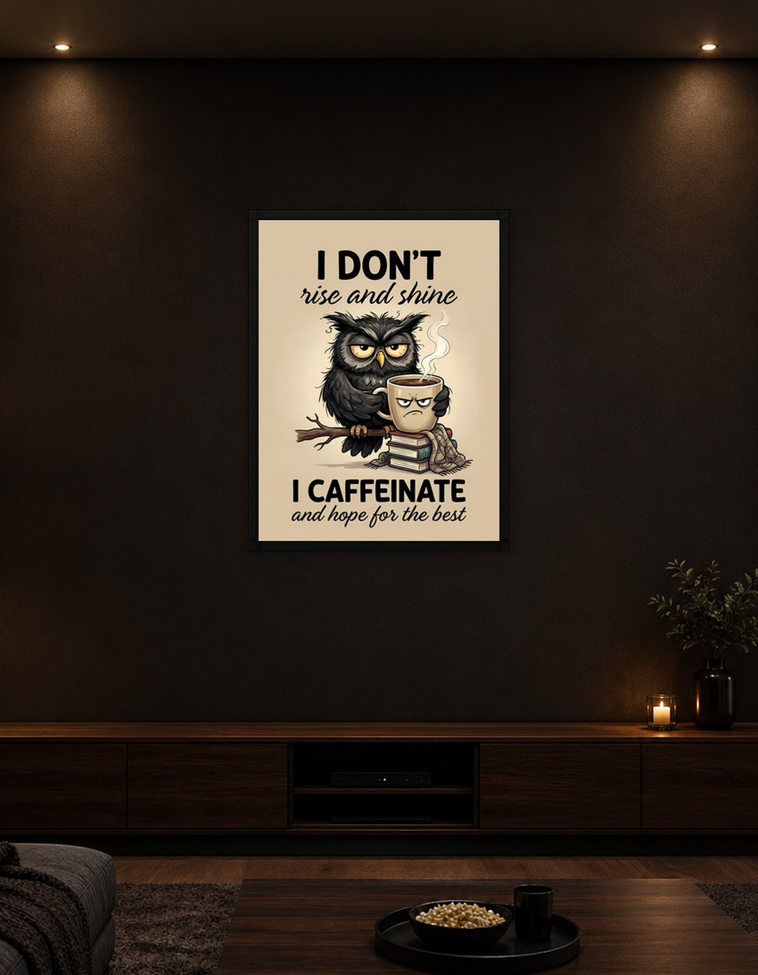 Grumpy Owl Caffeinate and Hope