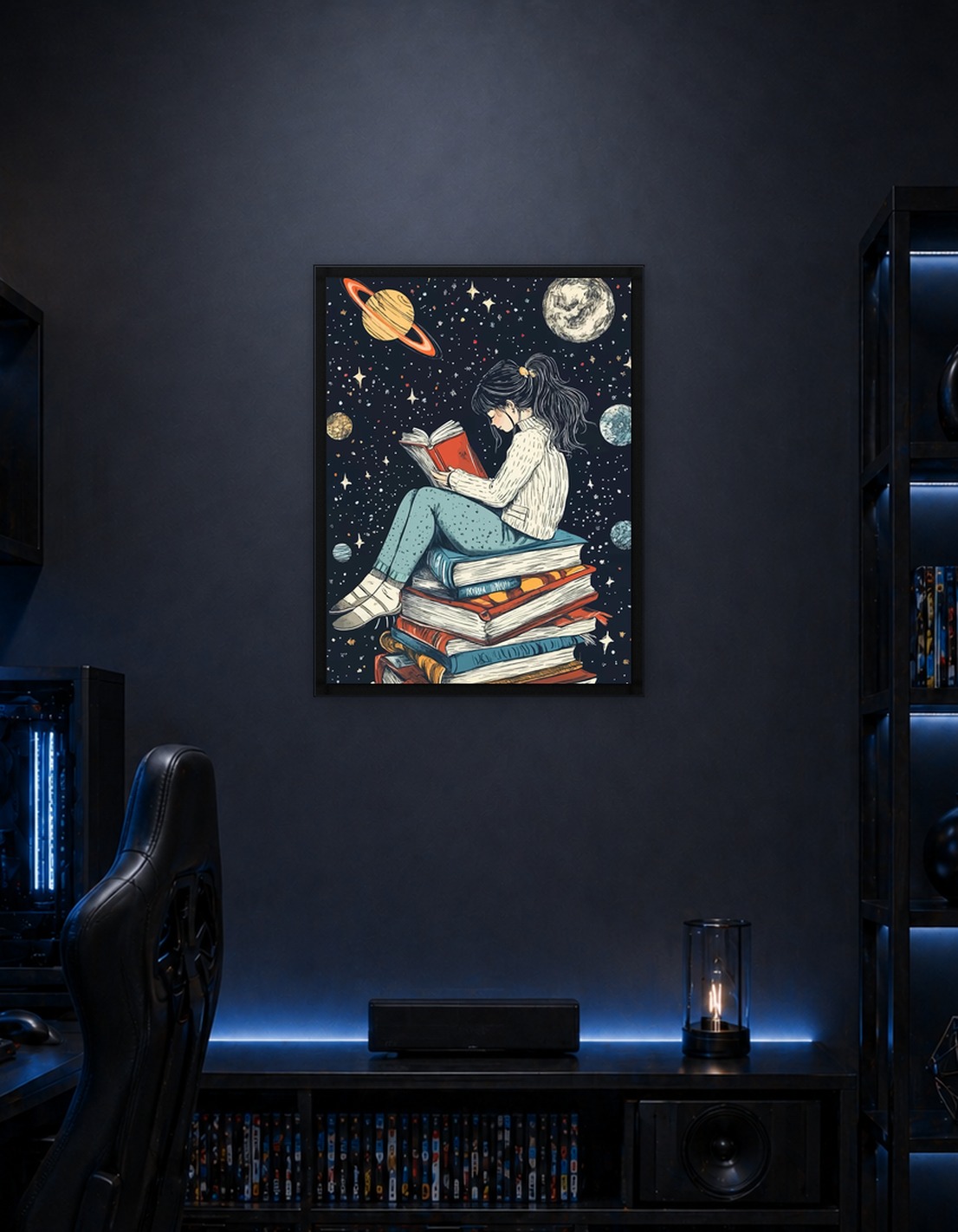 Девушка Чтение Книг Пространстве