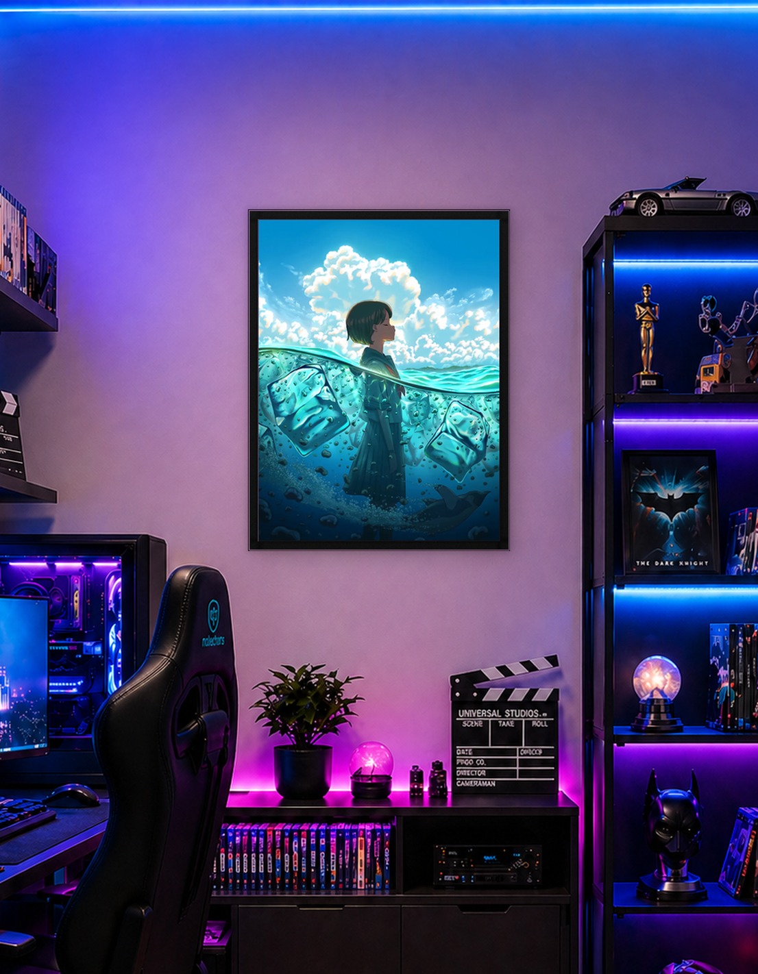 Girl in Water with Ice Cubes