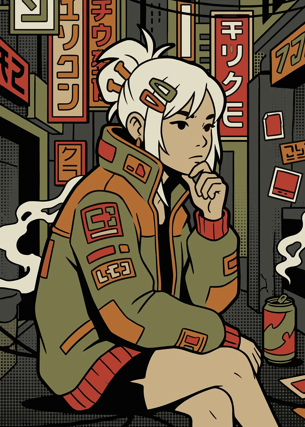Girl in a Cyberpunk City