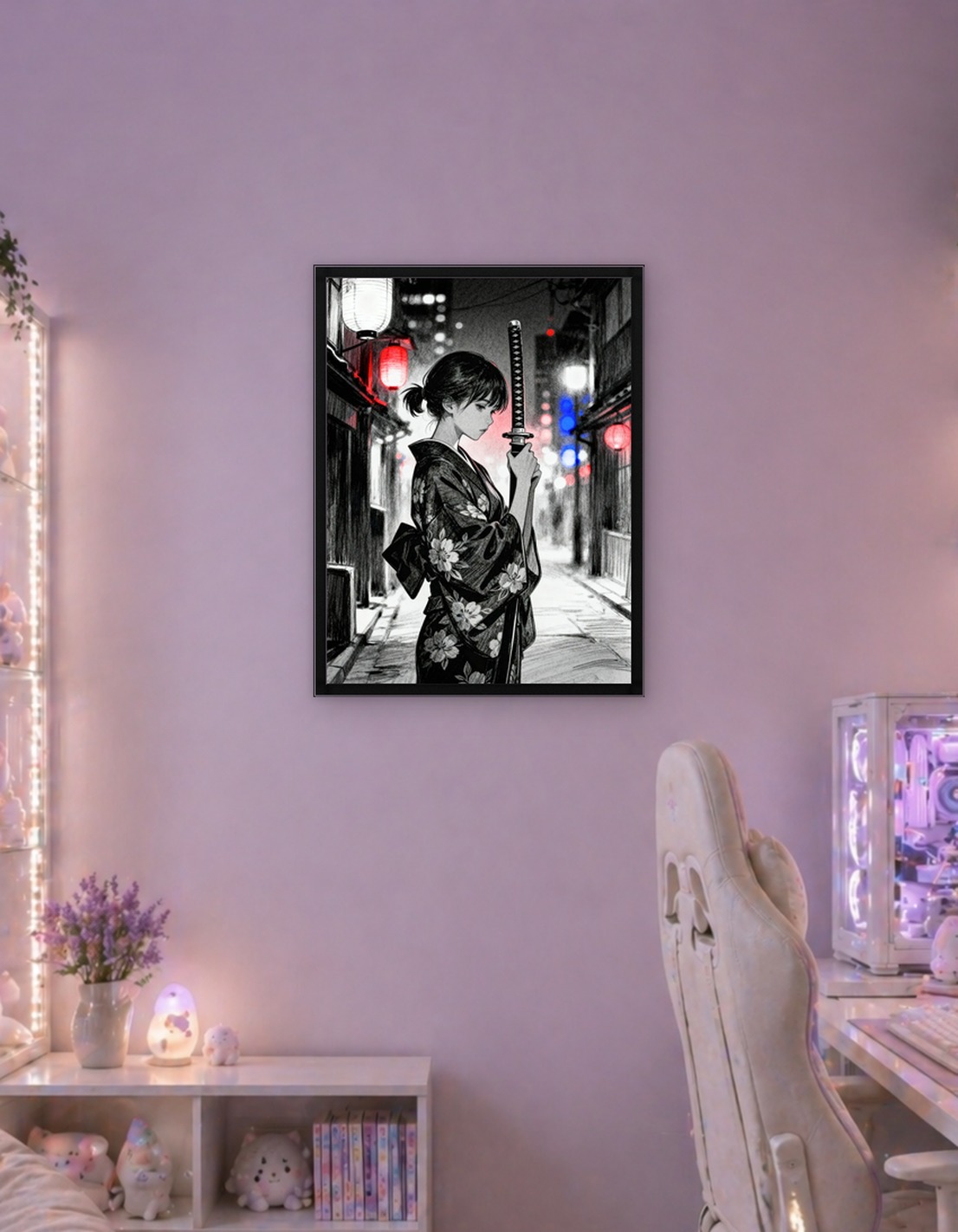 Kimono Girl with Katana in Alley