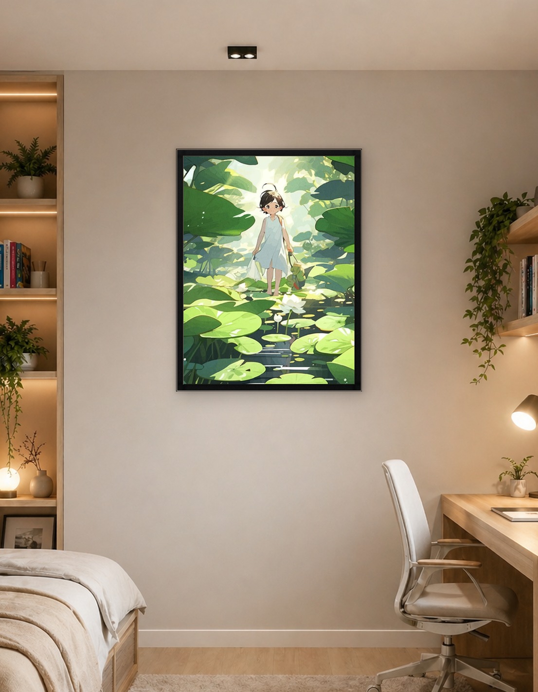Girl in Lotus Pond