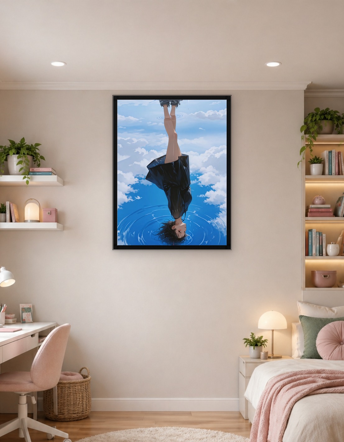 Girl Upside Down in Water Reflection
