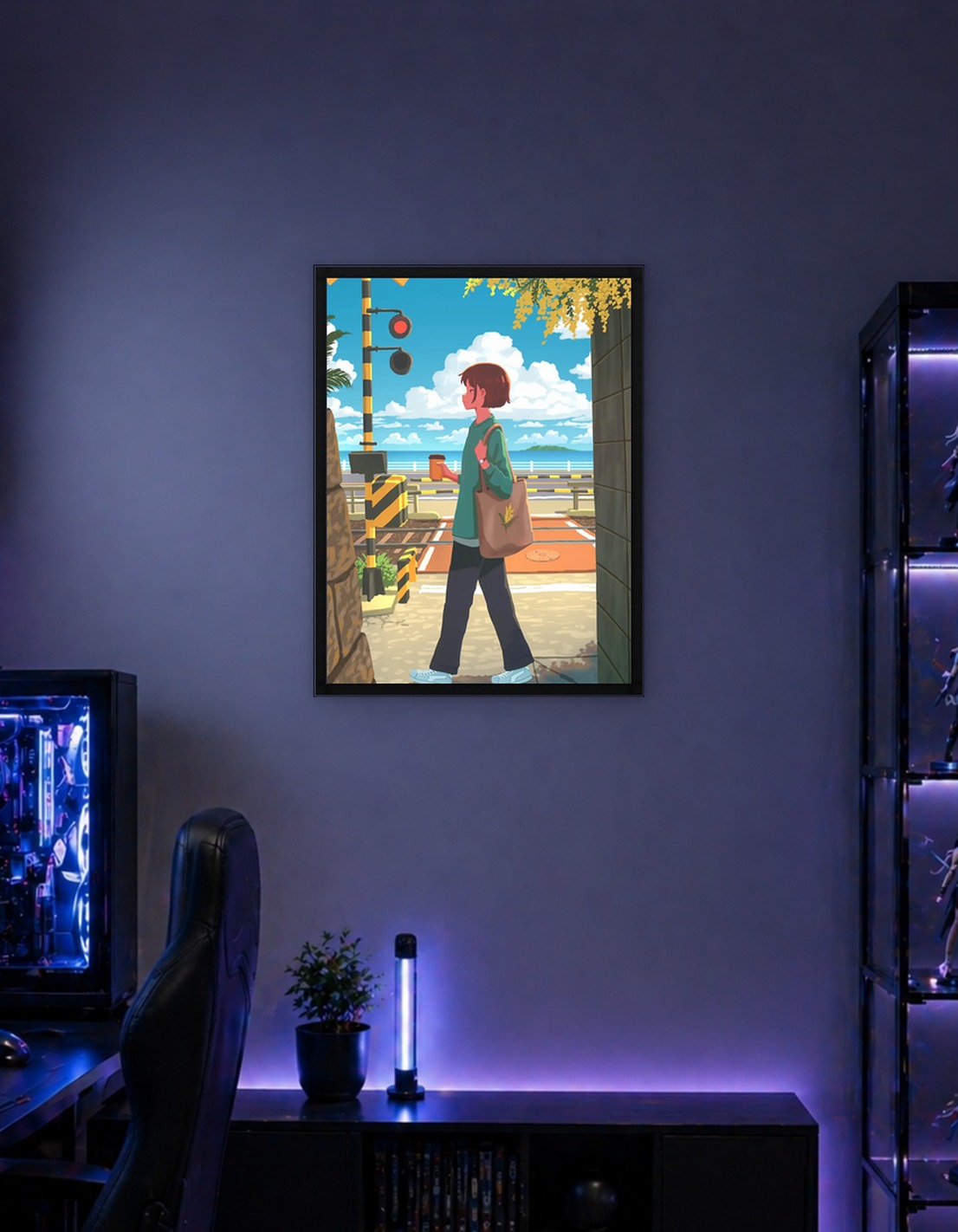 Girl walking by the sea