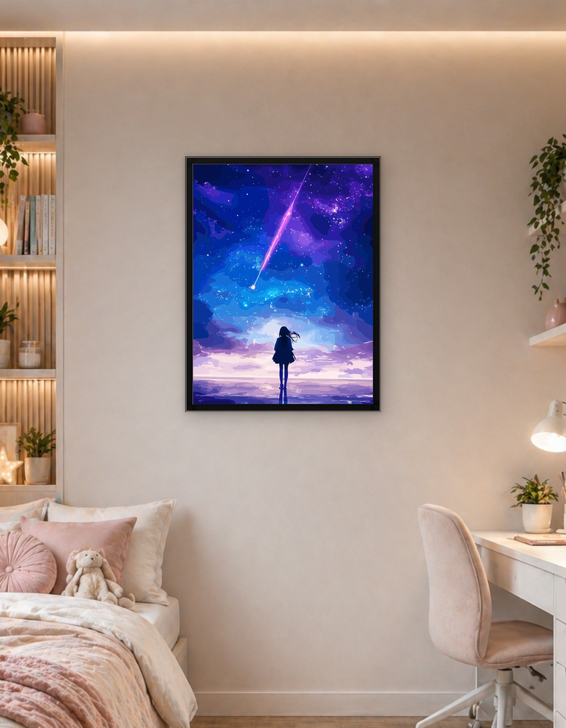 Girl watching a shooting star