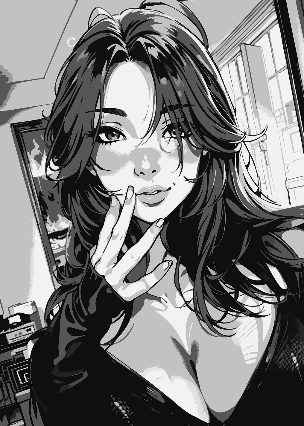 Girl Posing Manga Art