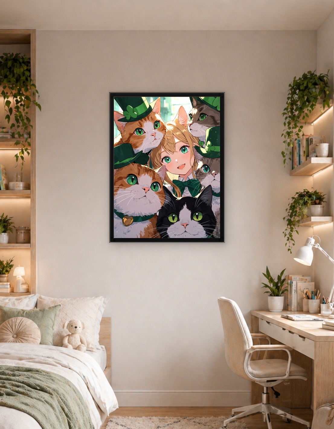 Girl With Cats Saint Patrick