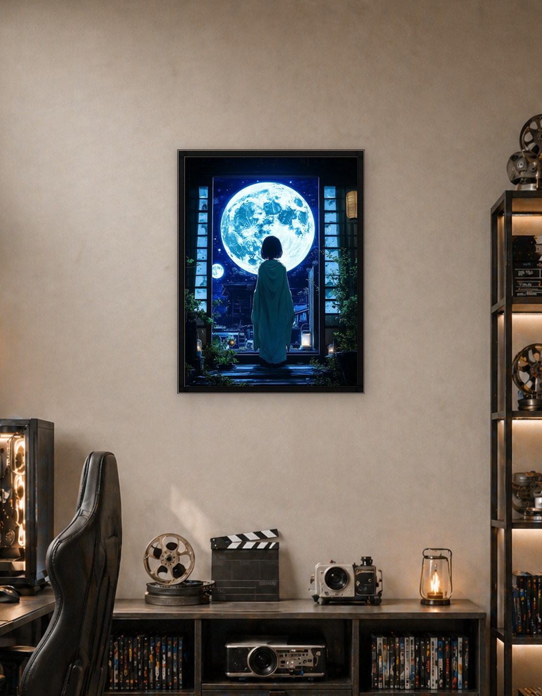 Girl Gazing at the Moon