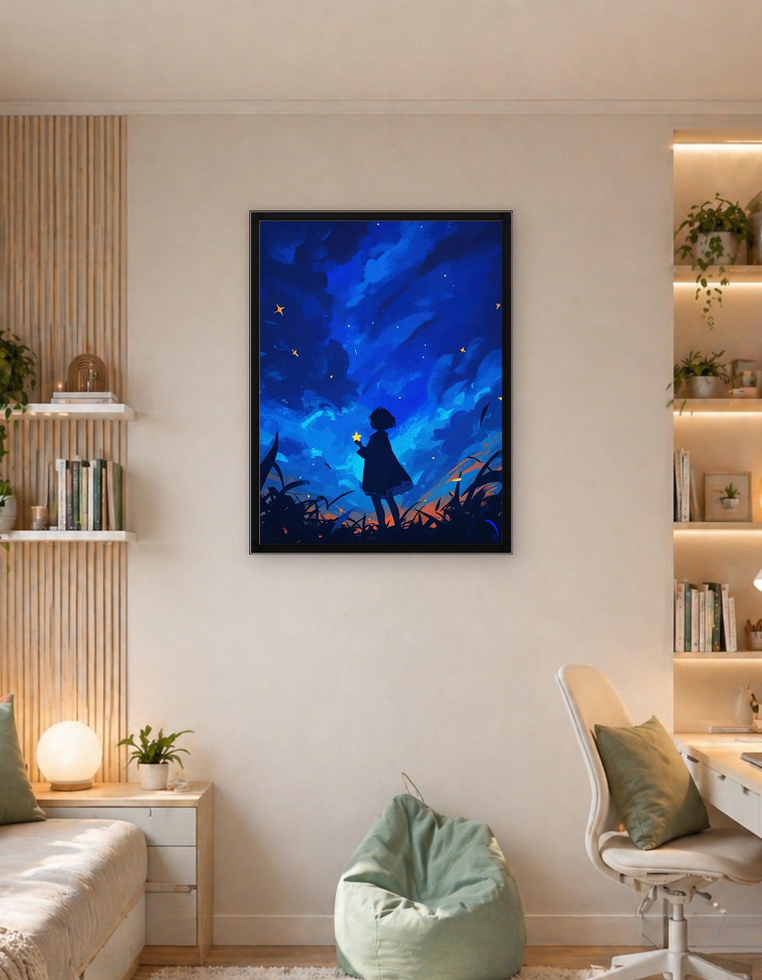 Girl with Starry Night Sky