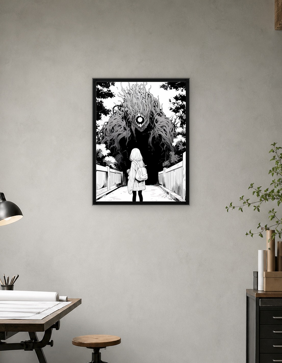 Girl faces a monstrous tree creature