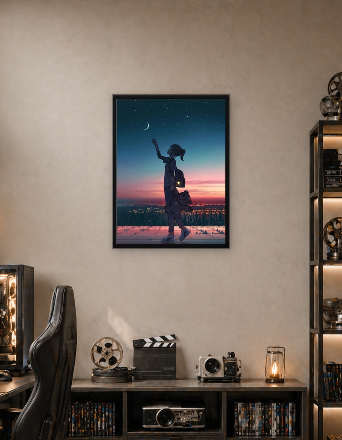Girl Reaching for the Moon