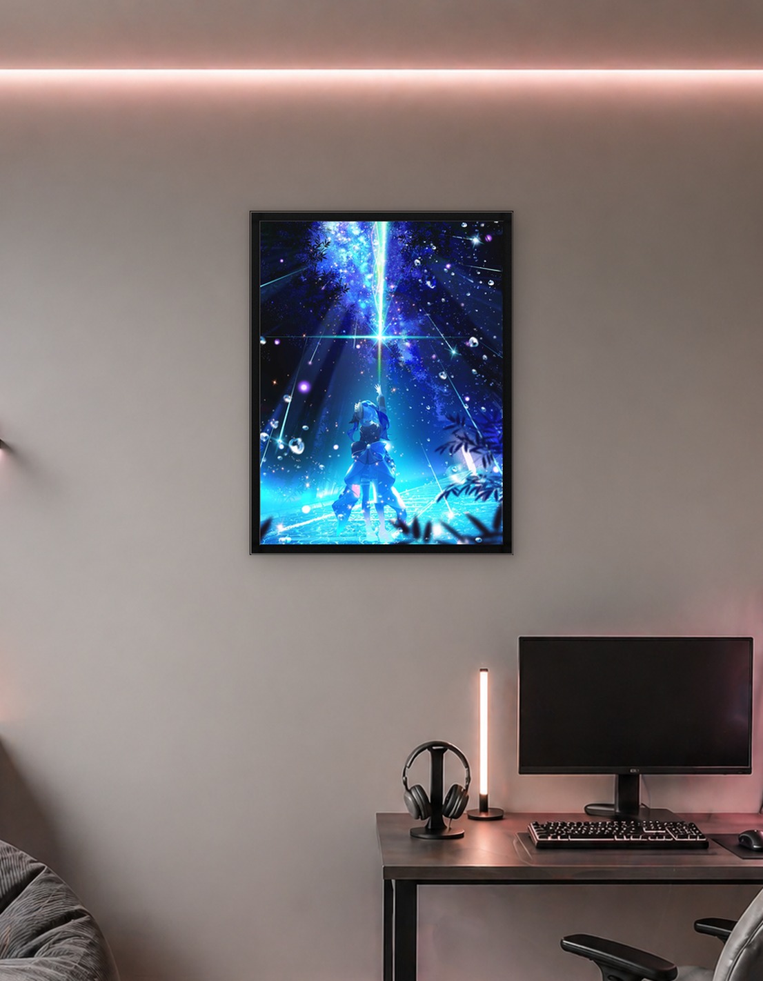 Girl Reaching for Cosmic Light