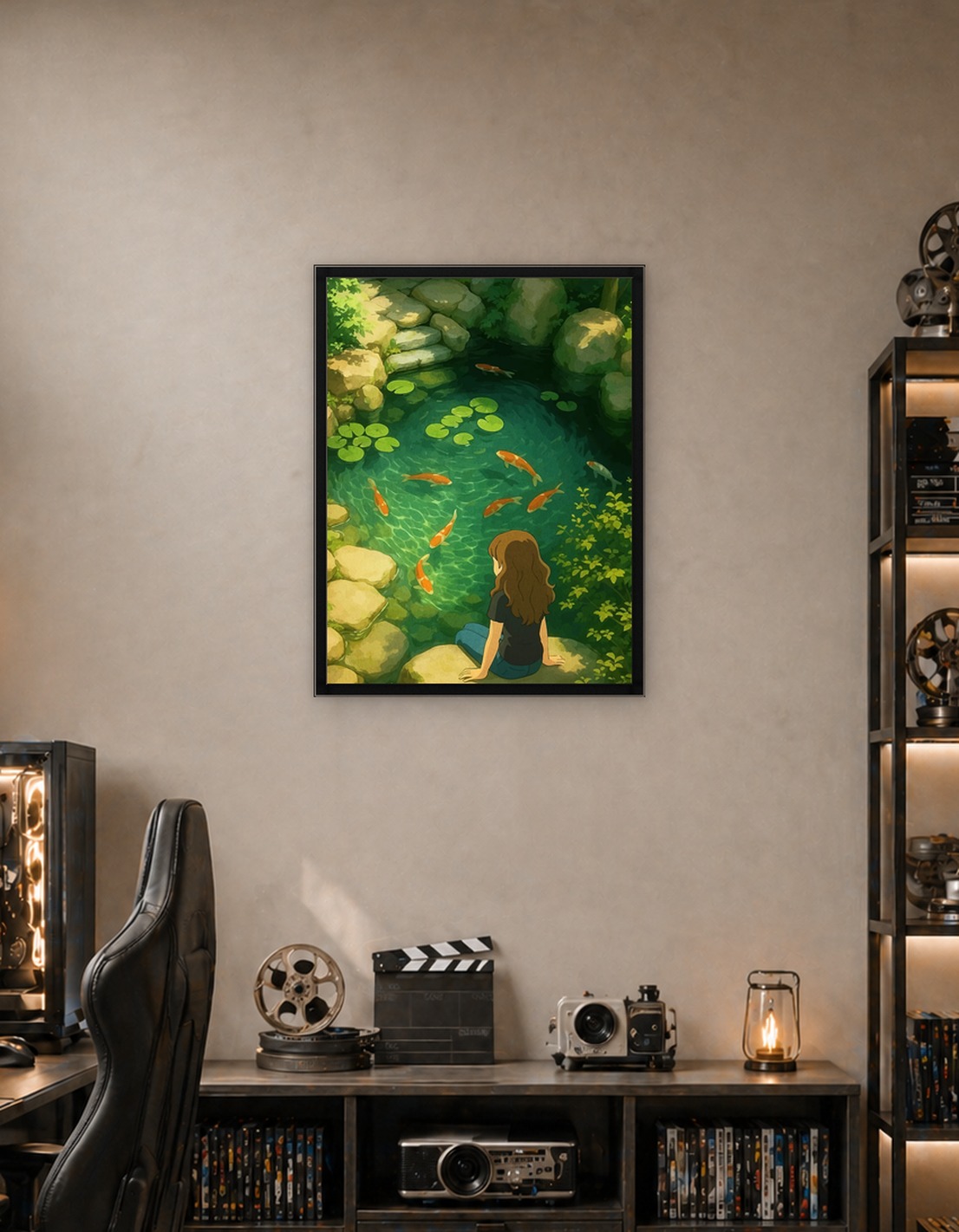 Girl by Koi Pond - 9209596