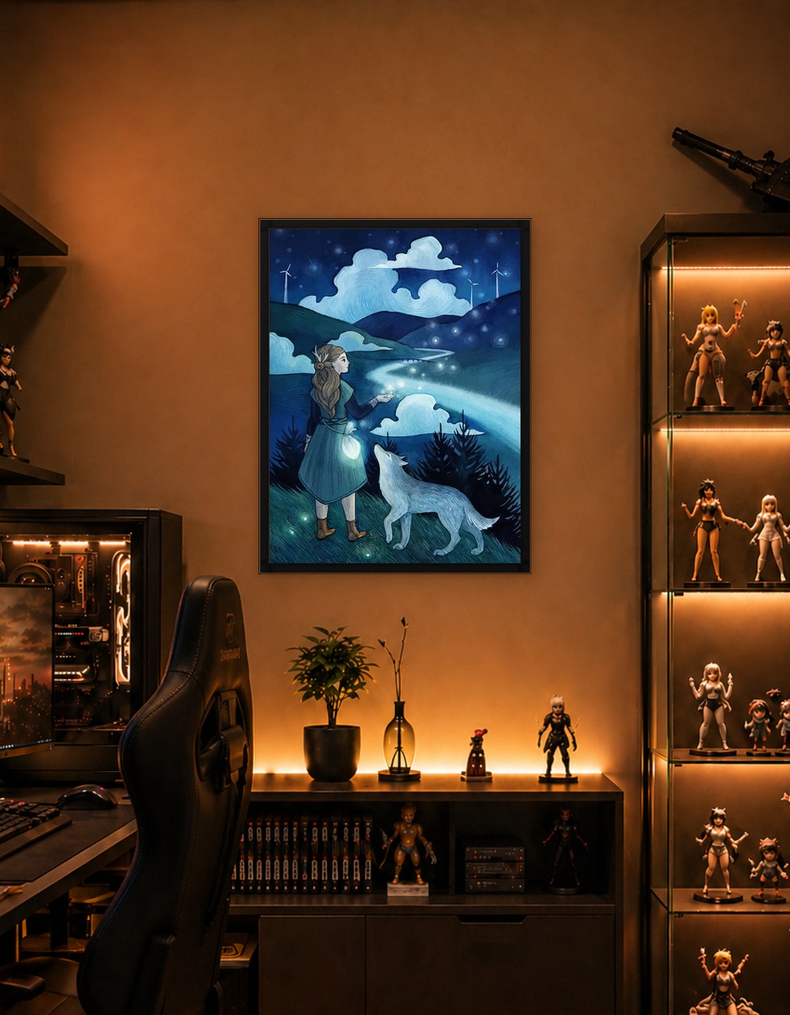 Girl, Wolf, and Magical Night