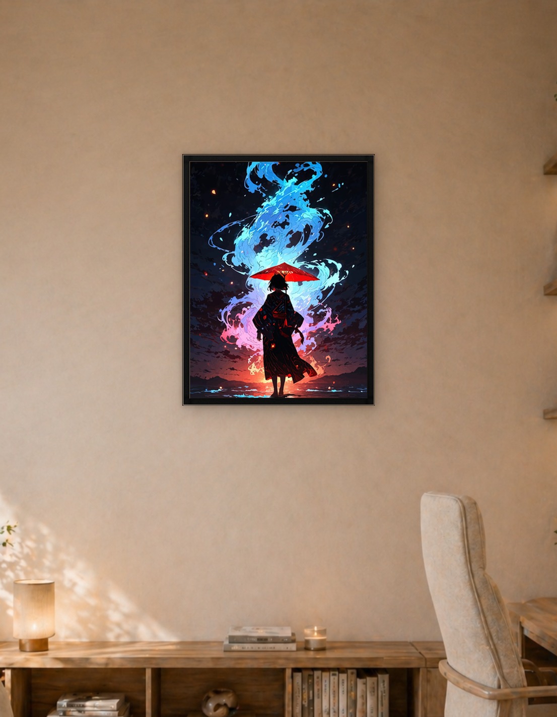 Kimono Girl with Red Umbrella