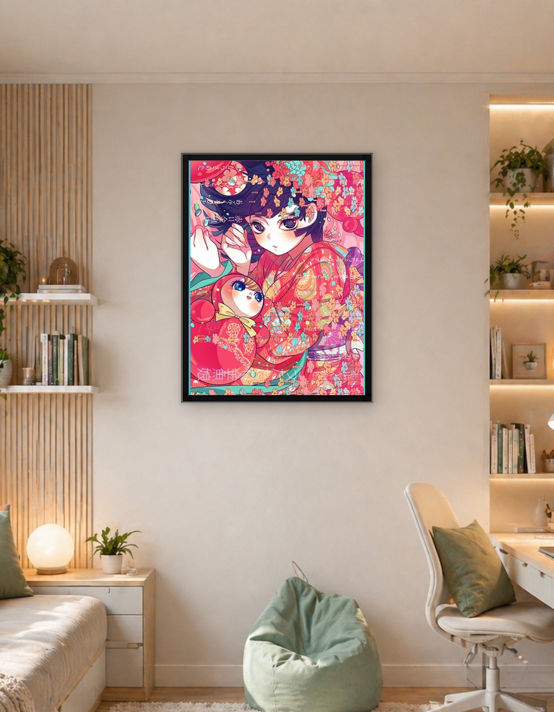 Kimono Girl with Matryoshka Doll