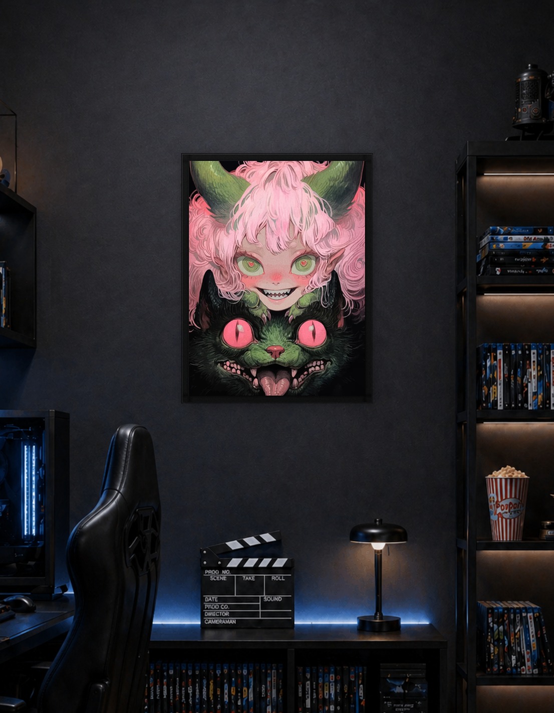 Monster Girl and Cat Illustration