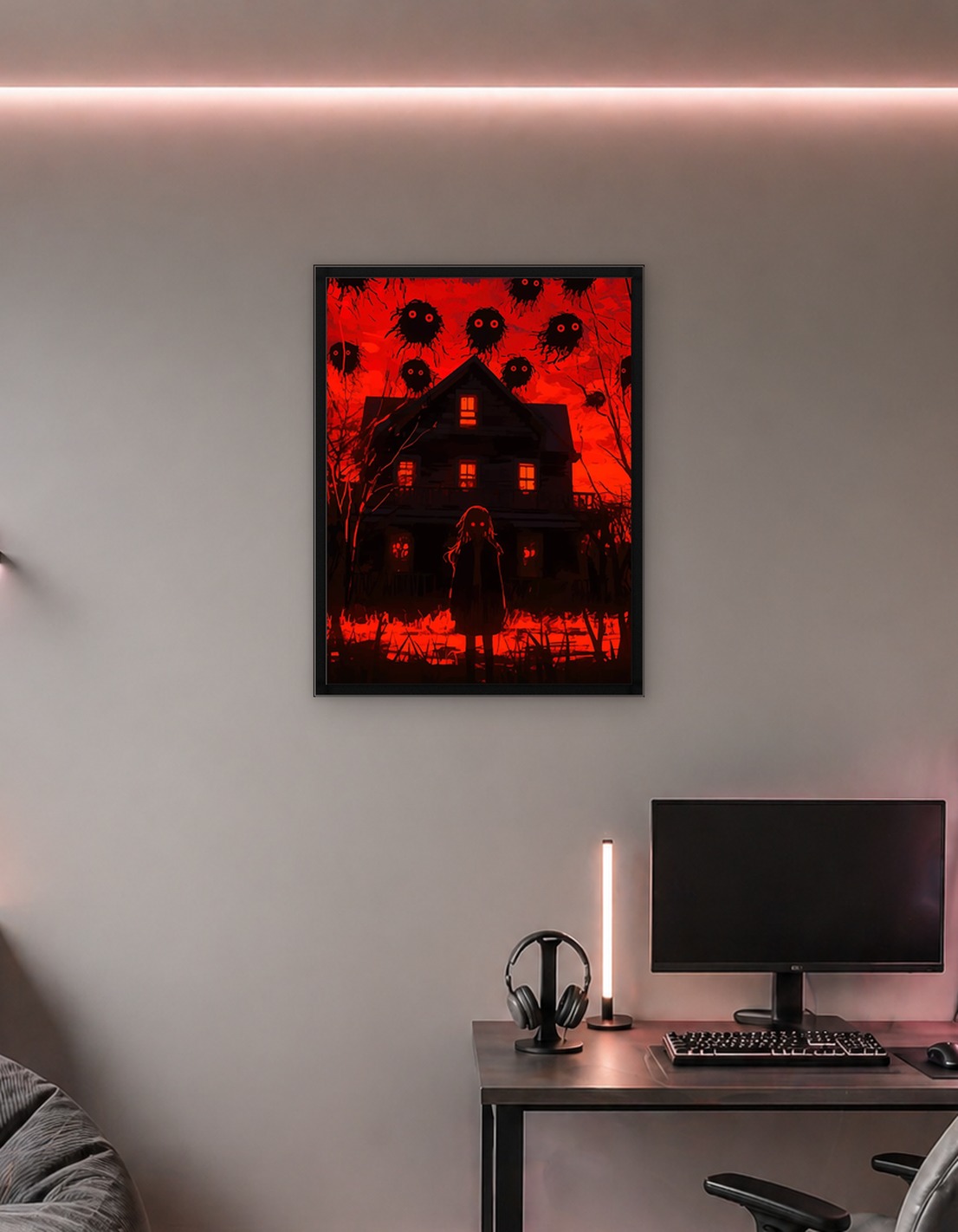Haunted House with Girl and Spirits