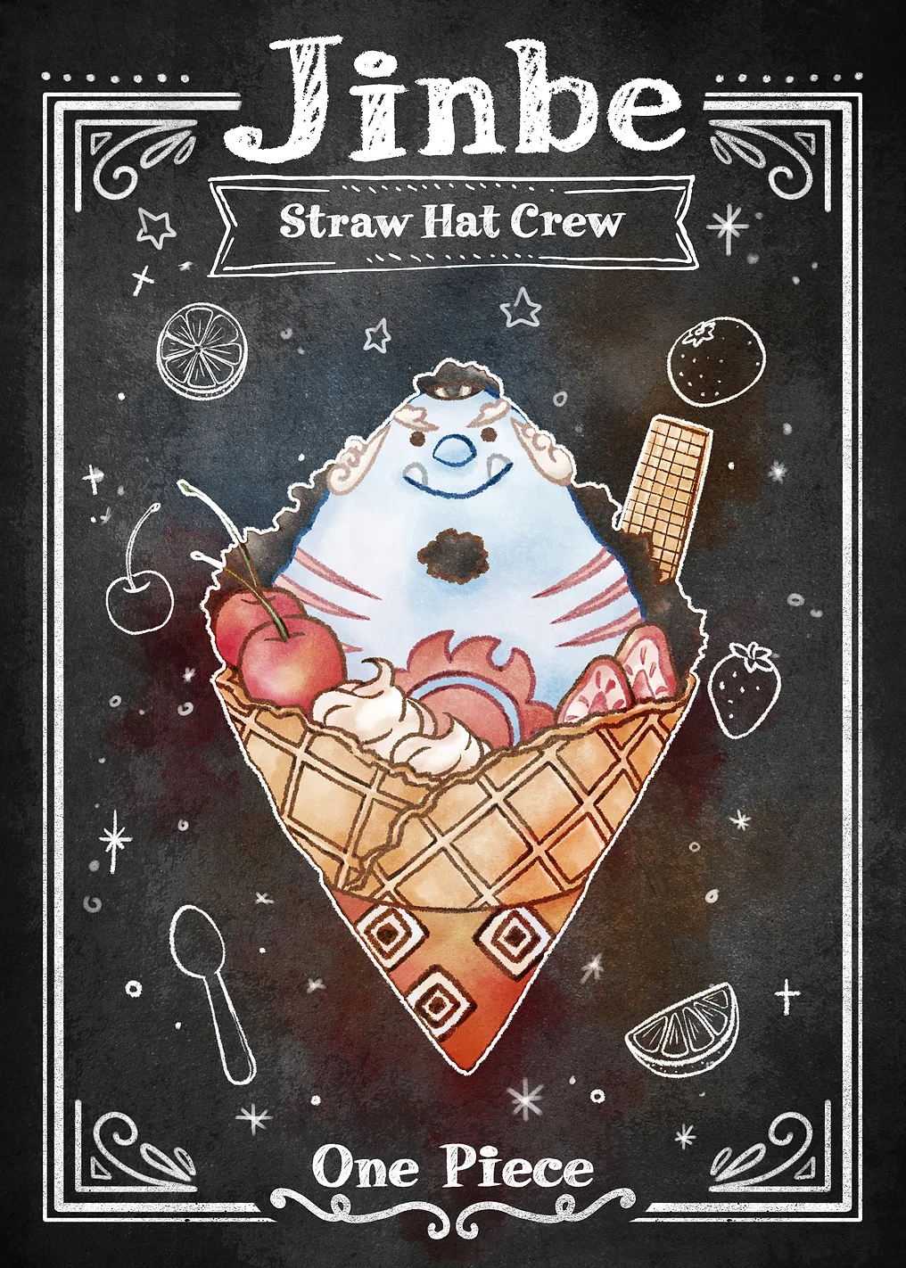 Jinbe Ice Cream Cone Chalkboard