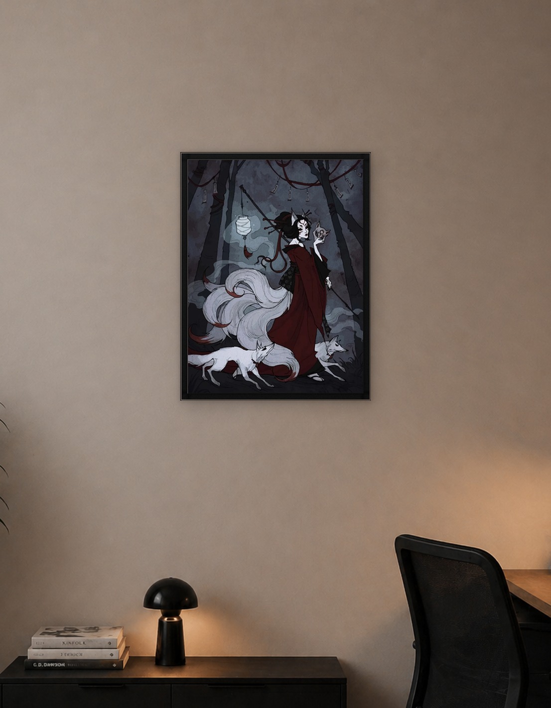 Nine-tailed Fox Spirit in Dark Forest