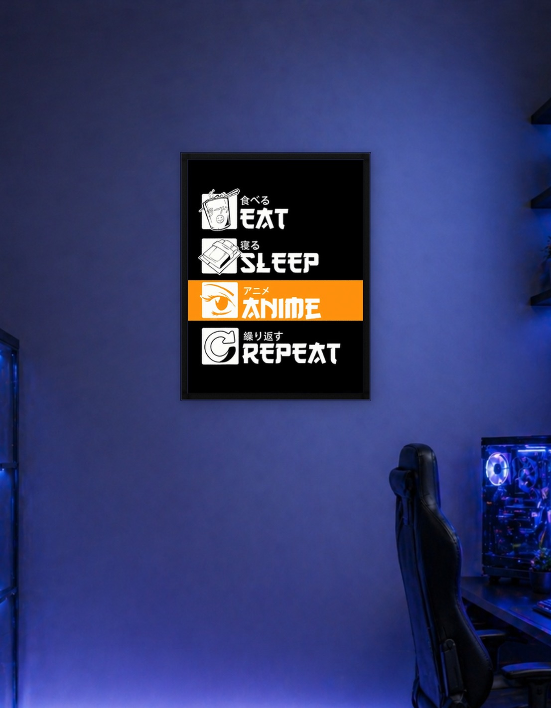 Eat Sleep Anime Repeat Graphic