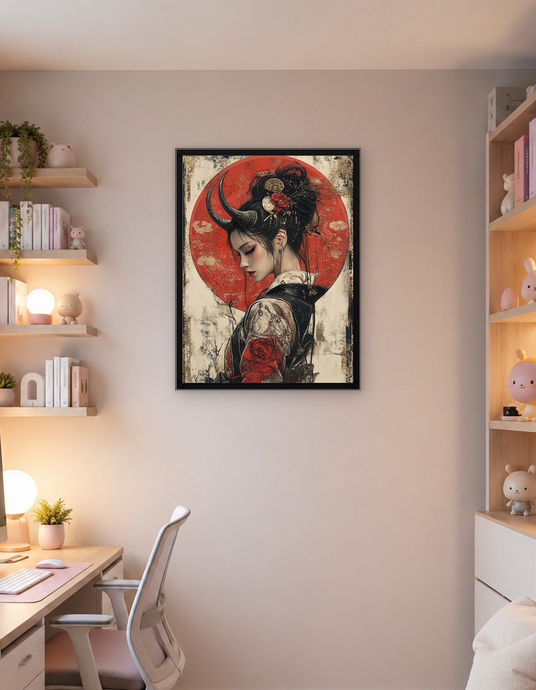 Oni Woman with Red Sun