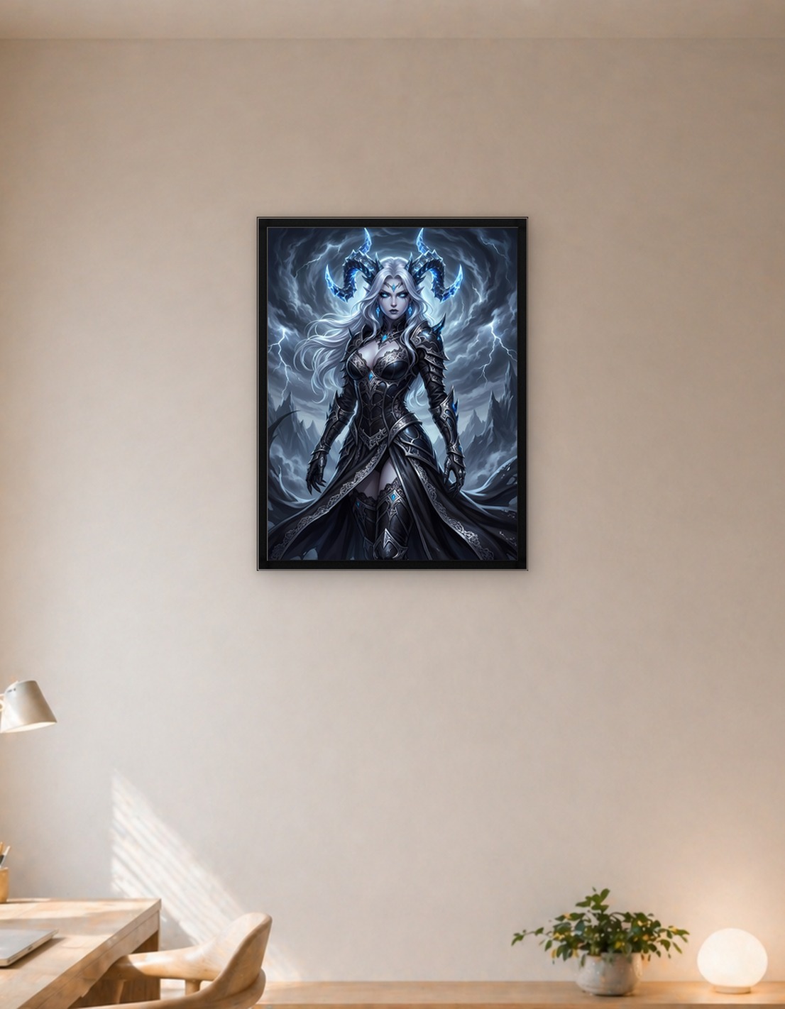 Fantasy Warrior Woman with Horns - 9398953