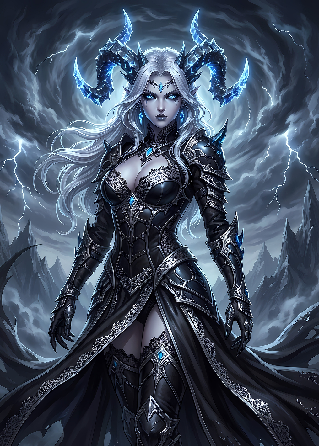 Fantasy Warrior Woman with Horns - 9398953