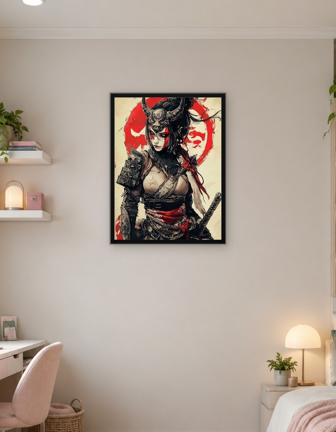 Female Samurai Warrior with Horns