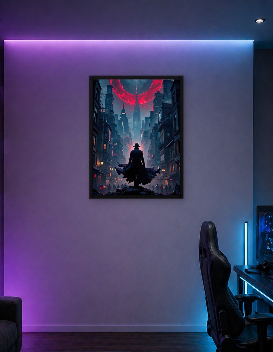 Mysterious Figure in a Cyberpunk City