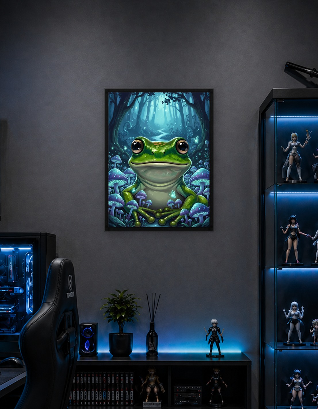 Enchanted Forest Frog and Mushrooms