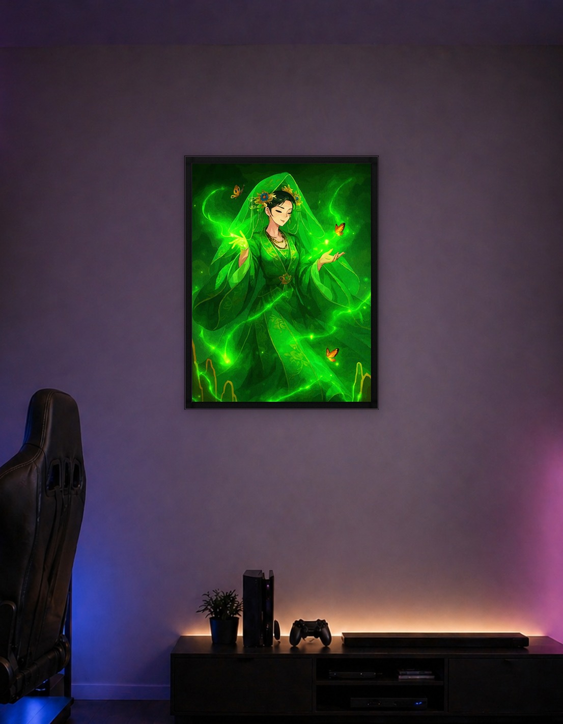 Green Enchantress with Butterflies