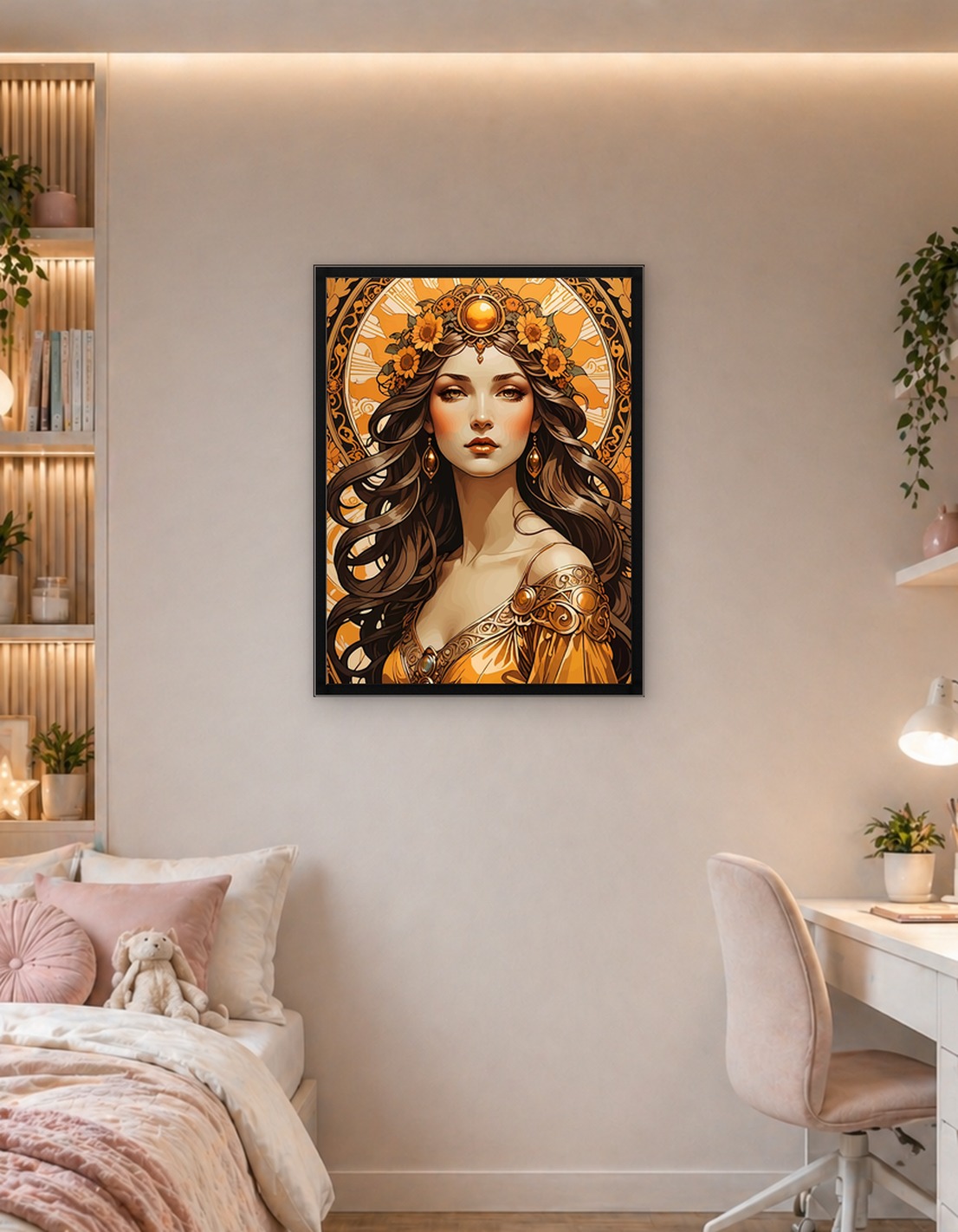 Golden Goddess with Sunflowers