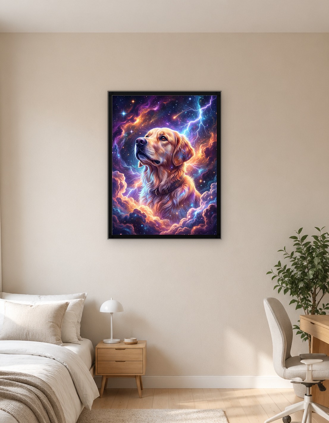 Golden Retriever in Cosmic Storm