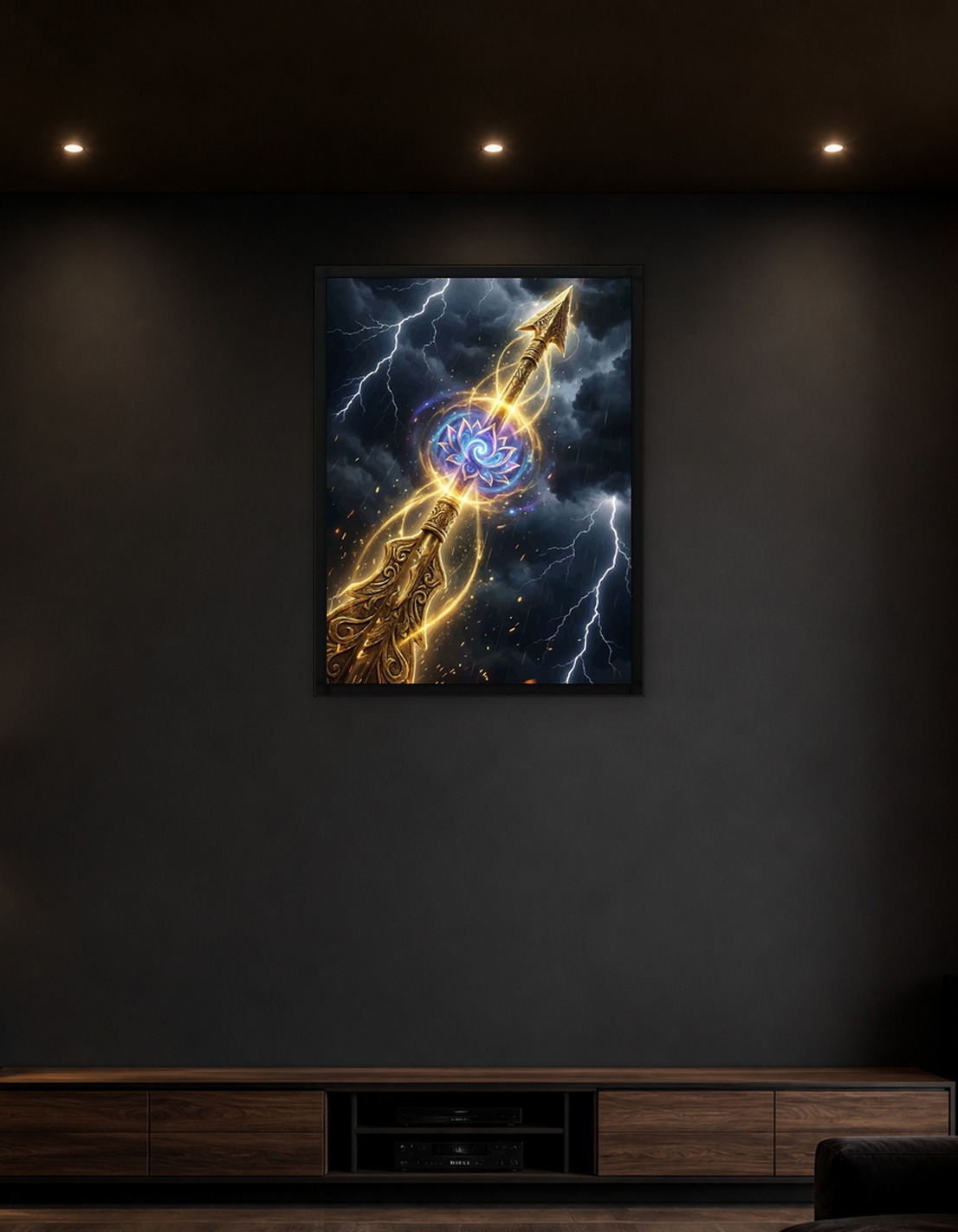 Golden Spear with Magical Aura