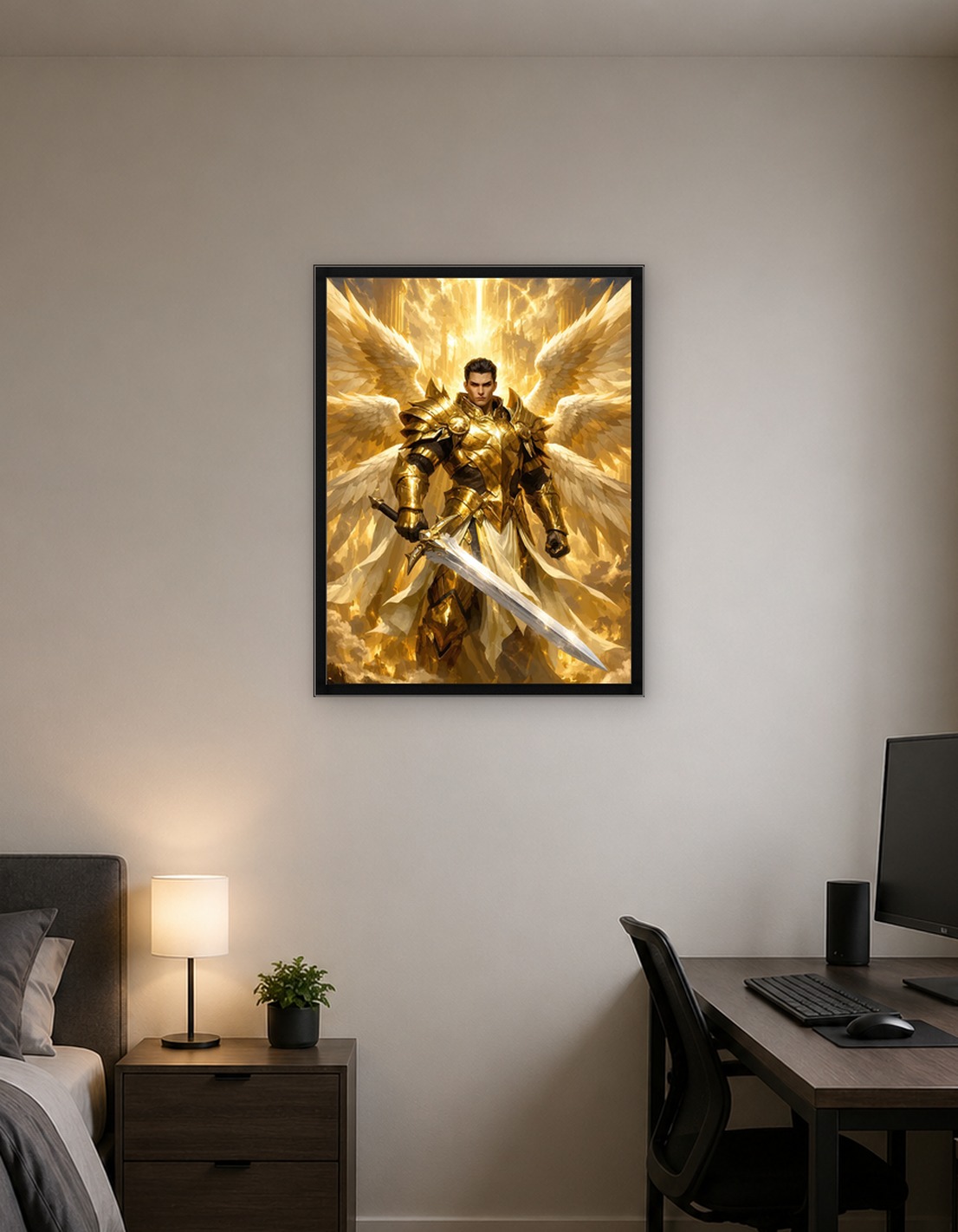 Golden Angel Warrior with Sword - 9952592