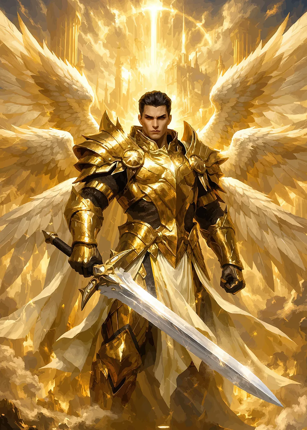 Golden Angel Warrior with Sword - 9952592