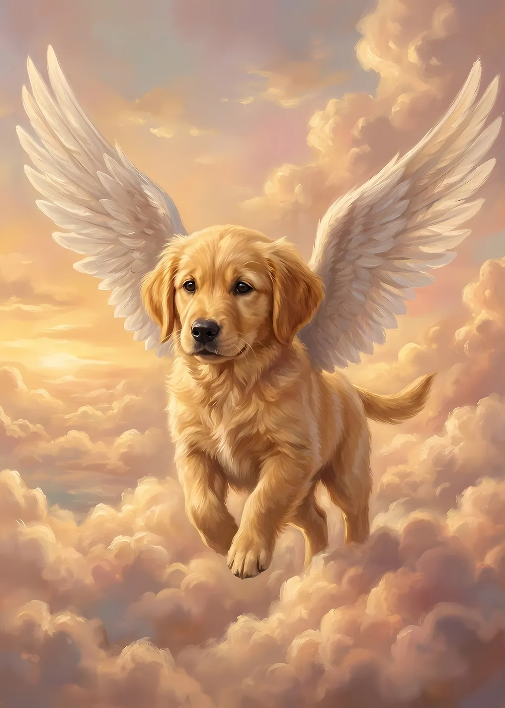 Golden Retriever Angel in the Clouds - 9416491
