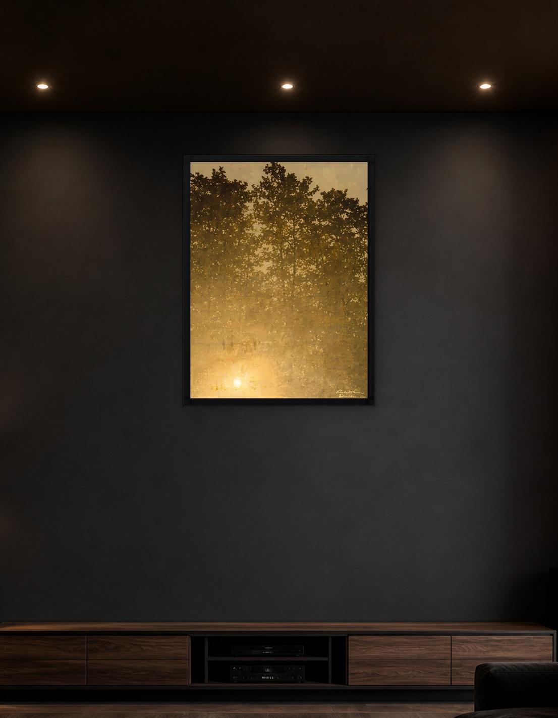 Golden Sunlight Through Trees Painting