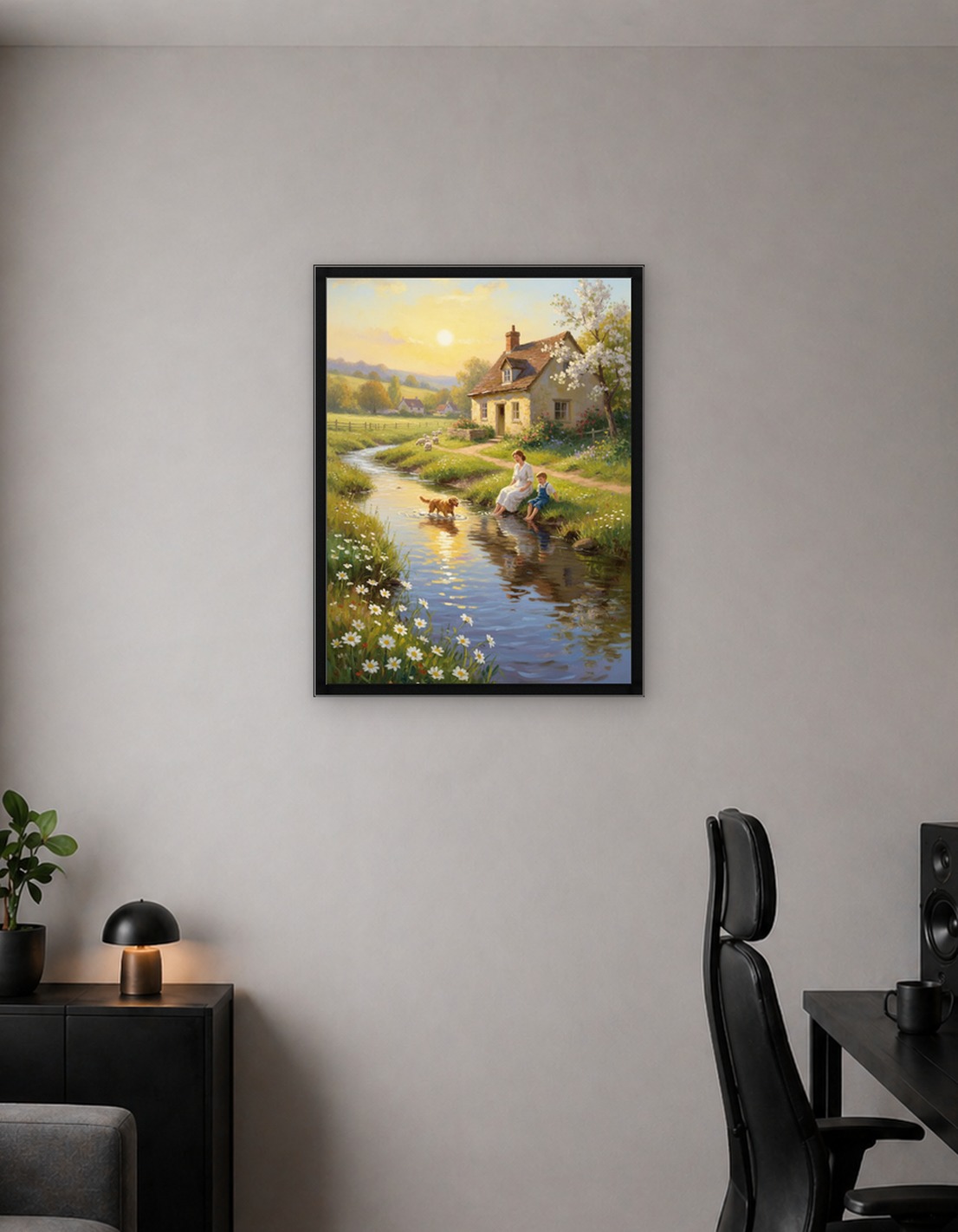 Idyllic Countryside Scene at Sunset