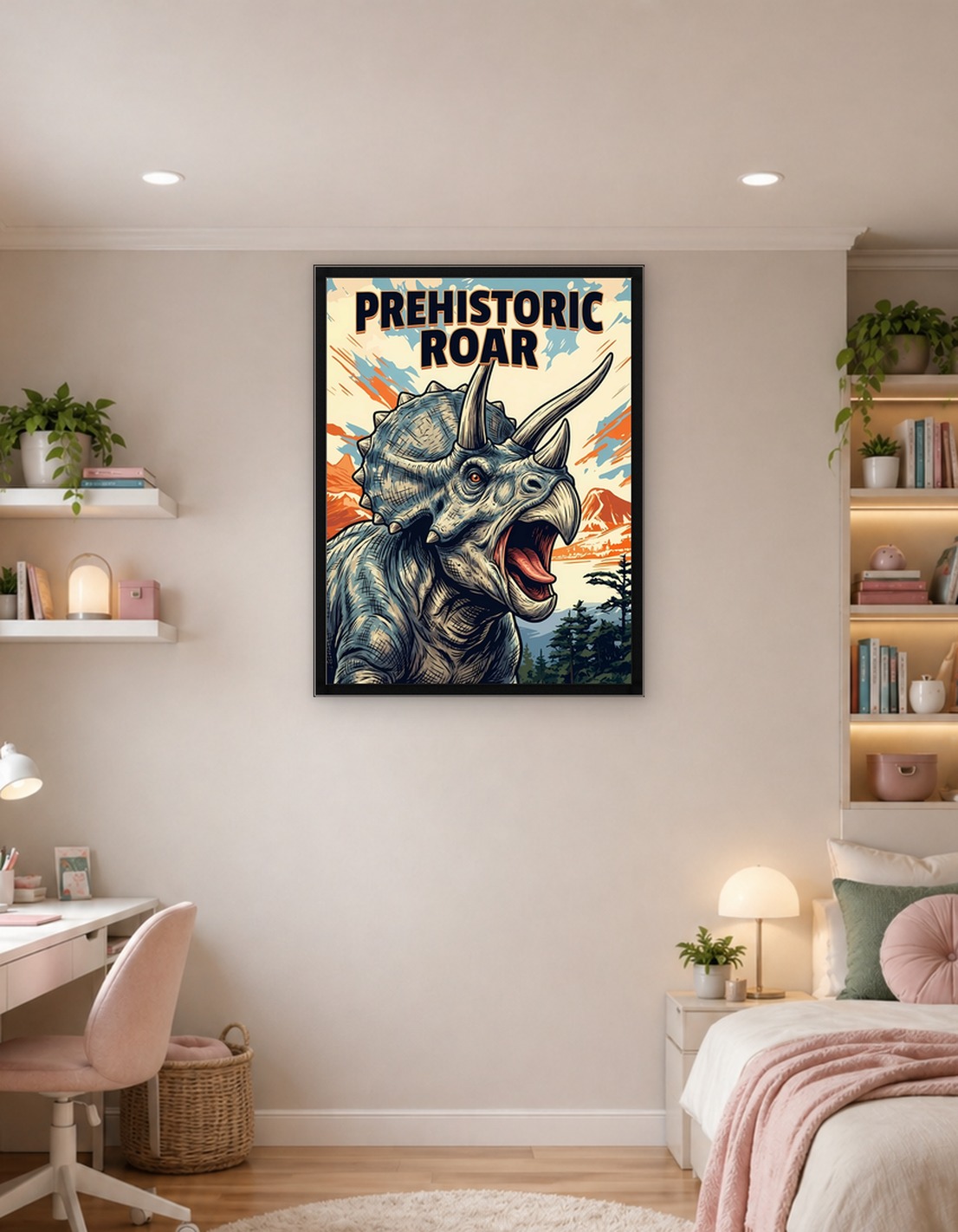 Prehistoric Roar Triceratops Illustration
