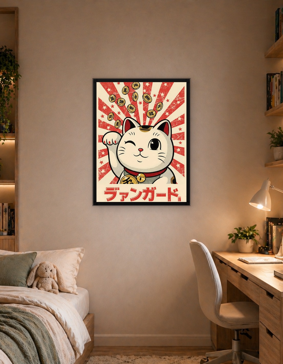 Maneki Neko Lucky Cat Illustration