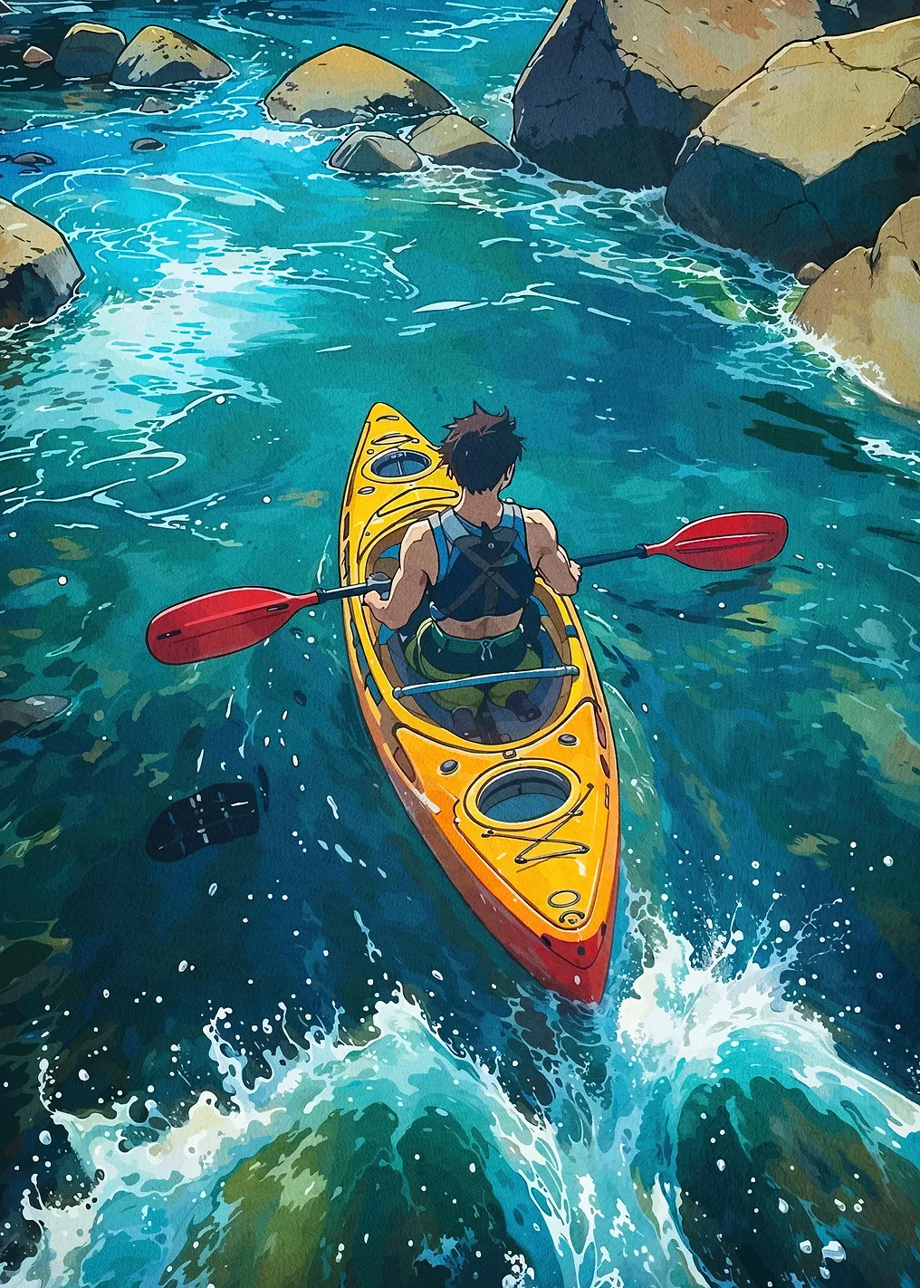 Kayaking Adventure Anime Style - 8731556