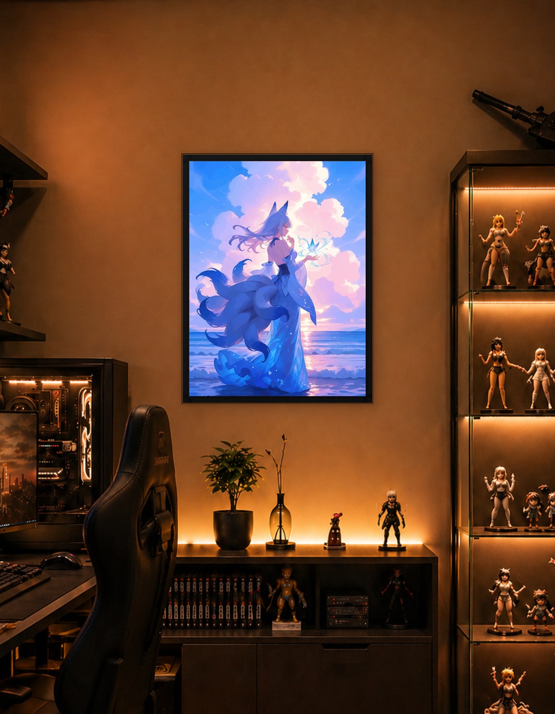 Kitsune by the Ocean at Sunset