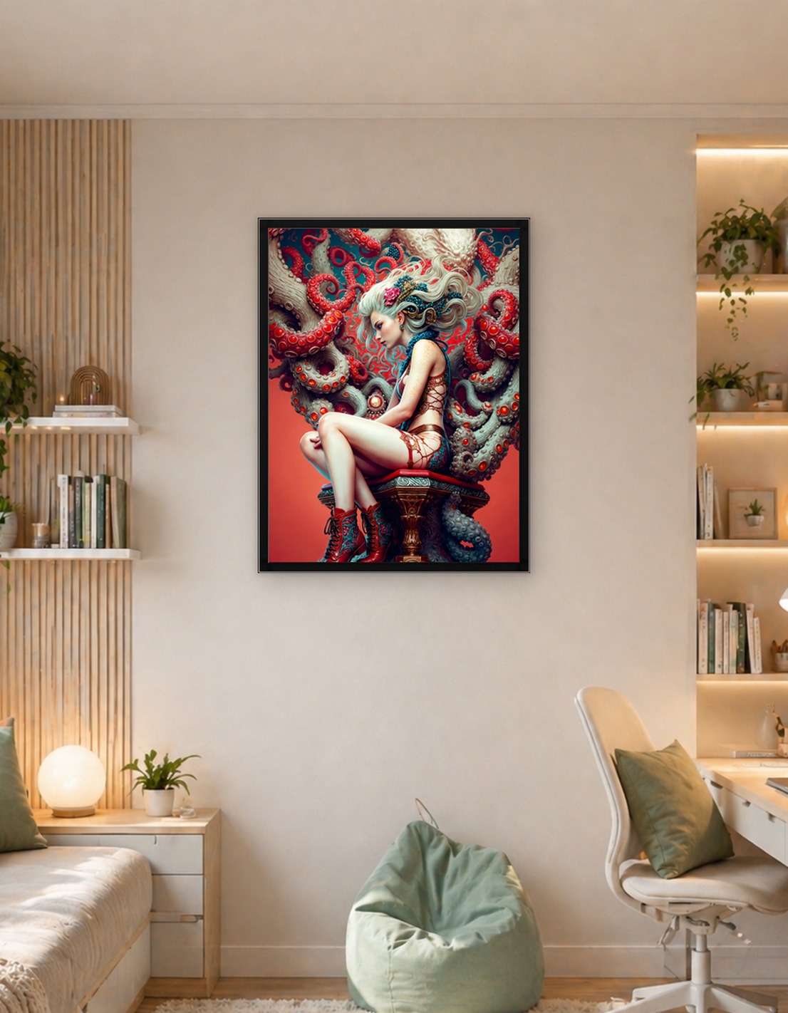 Octopus Queen on Throne