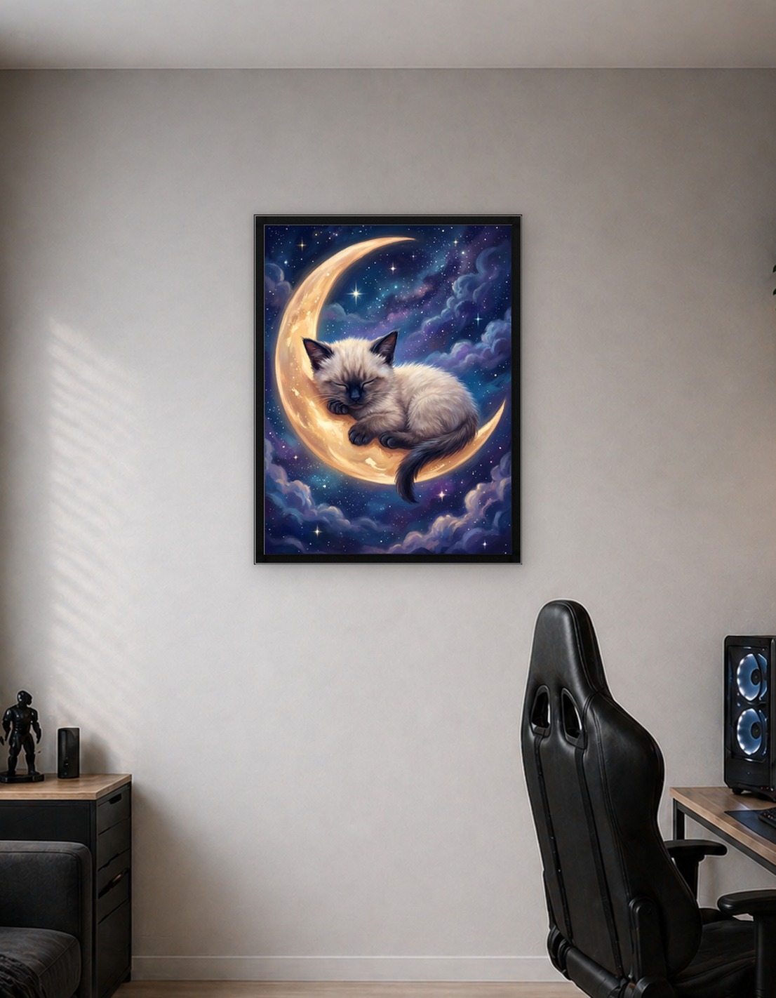 Kitten Sleeping on the Moon
