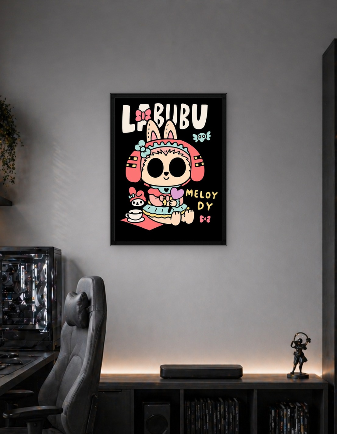Labubu Cute Kawaii Anime Girl Poster - Cartoon Wall Art